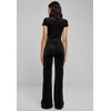 Urban Classics Women's Velvet Jumpsuit T-Shirt, black