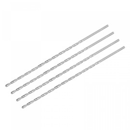 TA-VIGOR 4Pcs 4mm Extra Long Twist Drill Bits, 250mm Length High-Speed Steel HSS Straight Shank Spiral Drill Bits for Wood Metal Aluminum Plastic