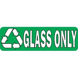 StickerTalk Glass Only Recycling Vinyl Sticker, 10 inches by 3 inches