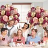60pcs Burgundy and gold Balloons 12inch with Maroon Pearl Rose