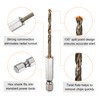 sourcing map 1/4" Hex Shank Drill Bit 7/64" Gold Oxide
