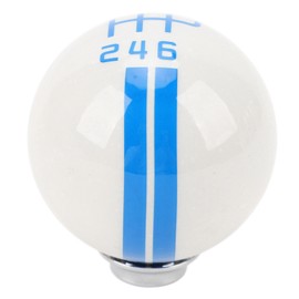 Gear Shift Knob with 3 Adapters Comfortable Grip 6 Speed for Shelby GT500 Style Shift Lever Round Ball for Mustang 1967 to 2018 White Blue