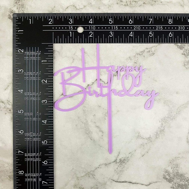 Decoración para tarta de cumpleaños con texto en inglés «Happy