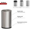 LEASYLIFE 4.8GALStainless Steel Bathroom Trash Can with Lid, Silver Trash