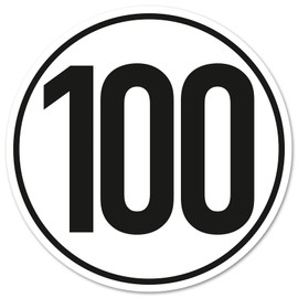 Finest Folia Speed Sticker According to DIN Standard in Accordance with German Road Trailer Caravan Bus Truck Vehicle Sticker with Speed Sticker Weatherproof R237 (100 km/h, Pack of 1)