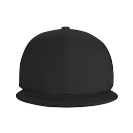 Custom Hip Hop Hat Design Logo Picture Name Flat Men's Unisex Baseball Cap Black