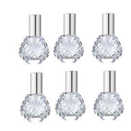 YORROR 6pcs 15ml Glass Spray Bottle,Reusable Perfume Atomizer Liquid Dispenser Fine Mist Spray Perfume Bottle Empty Cosmetic Containers for Travel(Silver)