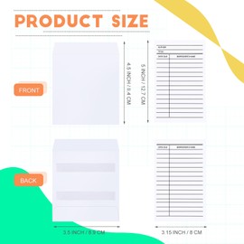 Ireer 500 Pcs Library Card Pockets Book Pockets Self Adhesive Due Date Cards for Book Checkouts, Cds, DVDs, Classroom Supplies(White)