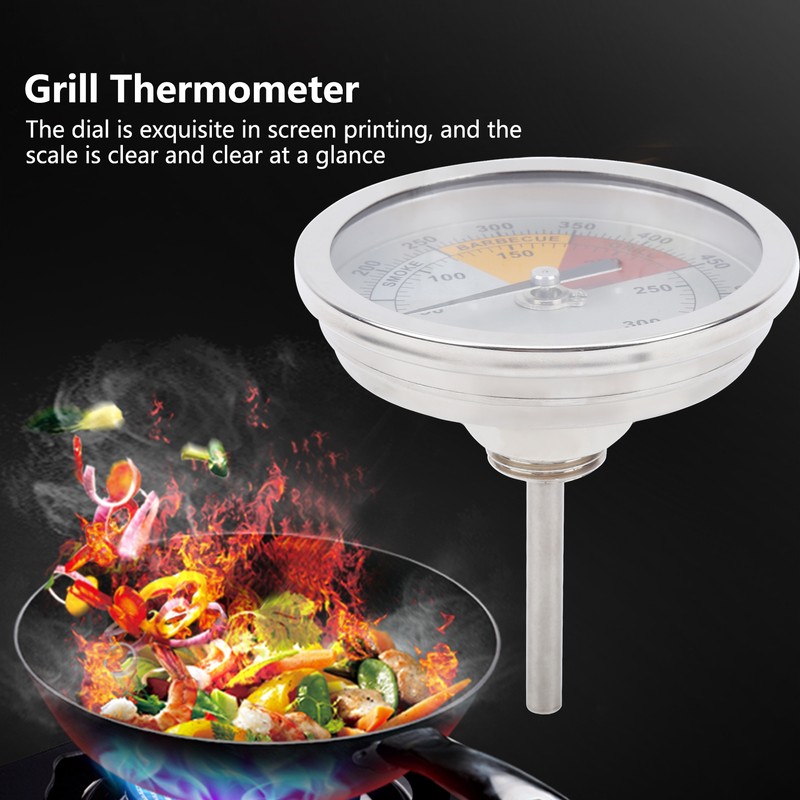 0‑300℃ 1/2in NPT Stainless Steel Grill Thermometer Oven Temperature Meter