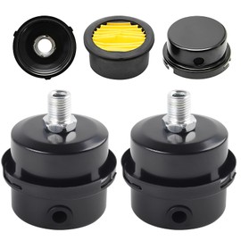 Pack of 2 Air Compressor Silencer Filter, Metal Air Compressor Air Filter, 3/8 Inch 16 mm Thread Intake Filter, 16 mm Metal Intake Filter Replacement for Air Compressor