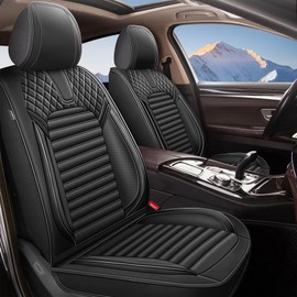 JIAMAOXIN Black Seat Covers Full Set Fit for Subaru Outback 2007-2025 Breathable and Waterproof Car Seat Covers 5 Seat Leather Seat Covers