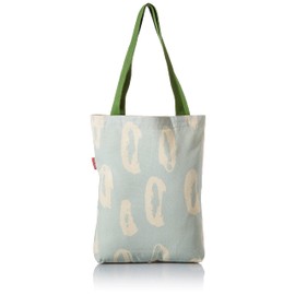 Le Jardin du Lin Printed Shopping Bag with Green Long Handles, Reusable Bag, Foldable, Fabric Bag, Size: 34 x 40 cm