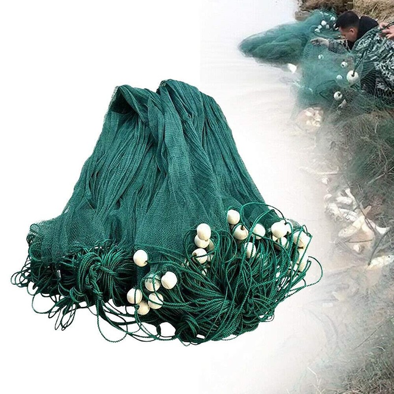 OUKANING 6.5x33FT Beach Fishing Drag Net Green Polyethylene Seine Bait