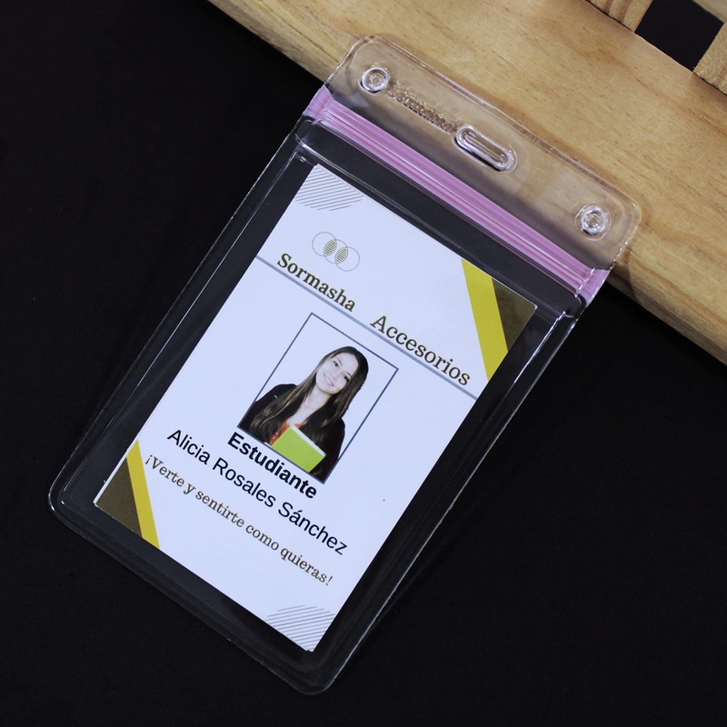 Sormasha Porta Gafete o Credencial, PVC Alta Transparencia Calibre S30