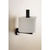 WENKO Bosio Toilet Roll Holder Black Matt Stainless Steel Rustproof
