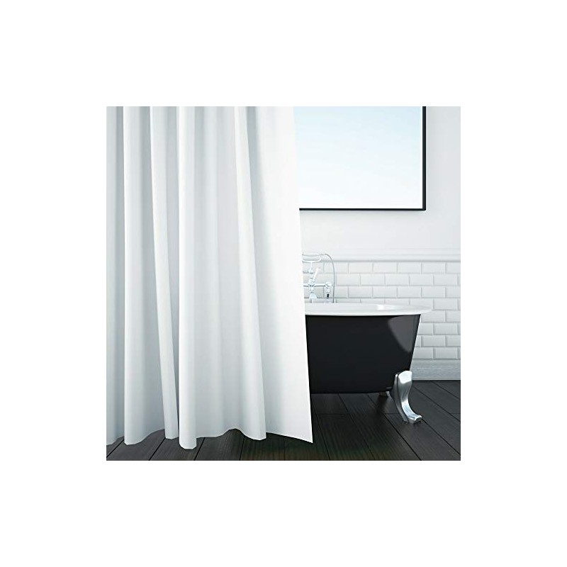 Byretech Fire Retardant Quality Extra Weighted Shower Curtain - White