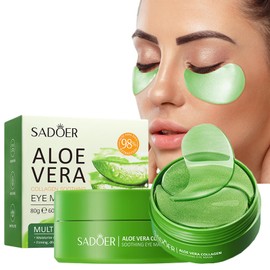 60 Pcs Eye Pads, Augenpads,Kollagen Augenpads Gegen Augenringe, Hyaluronsäure Augenmaske mit Aloe Vera, Anti Aging Eye Patches, Entfernen Falten, Tränensäcke, Puffiness, für Feuchtigkeitsspendend