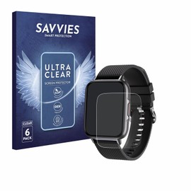 Savvies Screen Protector for Tisoutec Smartwatch 1.7 Inch Ultra Transparent Pack of 6