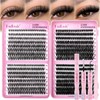 FADLASH Lash Clusters Kit 640PCS Natural Eyelash Clusters Individual D