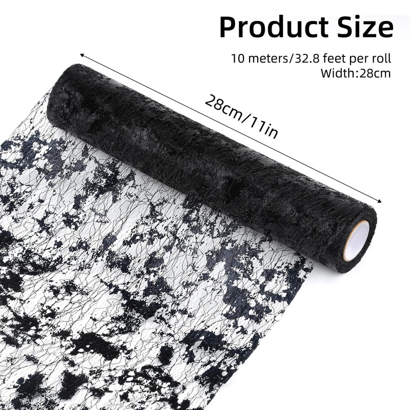 10m x 28cm Table Runner Sparkling Polyester Tulle Ribbon Roll