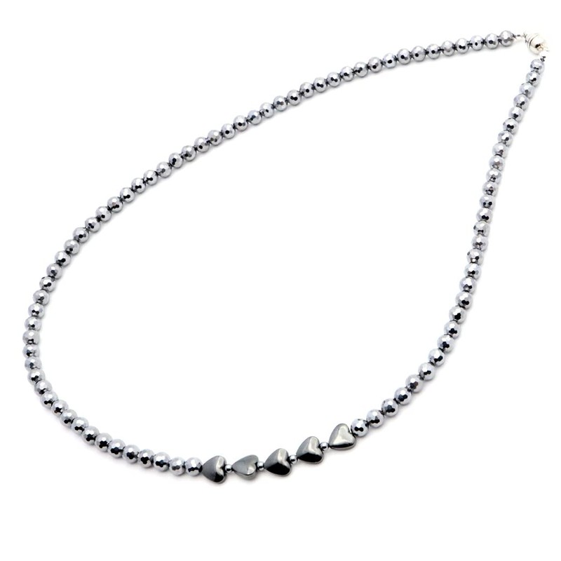 Gold Stone Terahertz Ore, Necklace, Heart, Hematite, Power Stone, Health,