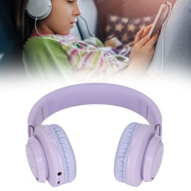 BT06C Bluetooth Kids Headphones, RGB Colorful Light Headset with Mic, 85dB Volume Limited Hearing, Stereo Over-Ear Headphones for Boys and Girls(Purple)