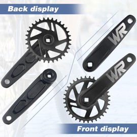 MEGHNA Bicycle Crankset Set 170 mm Crankset 32T/34T/36T/38T Universal for Single Speed and 6/7/8/9/10/11 Speed Bike, MTB BMX Road Bike (34T)