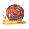 Snail multi-coloured recycled metal wall hanging, height 10cm - fair trade and hand made from copper and tin for Tumi in Mexico