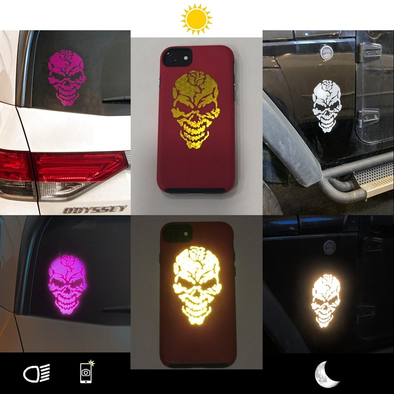 customTAYLOR33 High Intensity Reflective Skull Rose Decal (Premium Quality) /