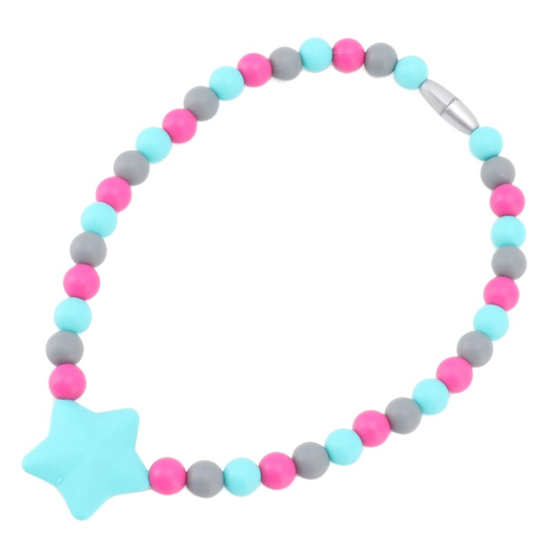 Silicone Baby Teething Necklace Soft Flexible Safe Infant Toddler Teether