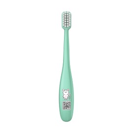 LiveOrals Kids Edu Toothbrush(Mint) - Fun QR Song for Brushing, Dual Microfine Bristles, Compact 1.8cm Head, Ergonomic Handle, Gentle Care for Kids’ Gums and Teeth