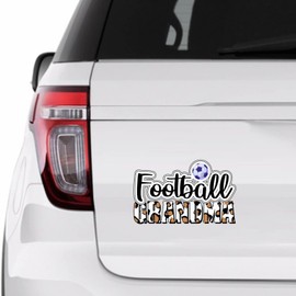 Football Grandma Sticker, Leopard Print Football Vinly Decal for Cars Laptops, Windows, Walls, Fridge, Toilet and More - Sport Theme Stickers 11in