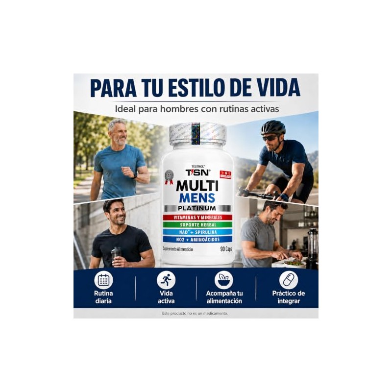 Testrol Multi Mens 90 Cápsulas Vitaminas y Minerales para Hombres