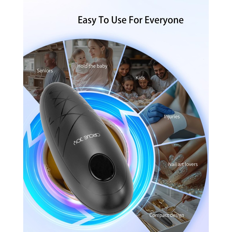 CIRCLE JOY Electric Can Opener, One-Touch Automatic Can Opening with