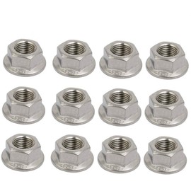 Liberty, 12 M8x 1.0mm Pitch Metric fine Pitch Orthodontic 304 Stainless Steel Hexagonal Flange Nuts