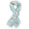 GlamLondon Women's Watercolour Robin Bird Printed Christmas Scarf (Greenish Blue)