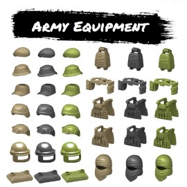 BeeldBricks 36 PCS Military Army Equipment | Building Blocks Accessory Bricks MOC - Black