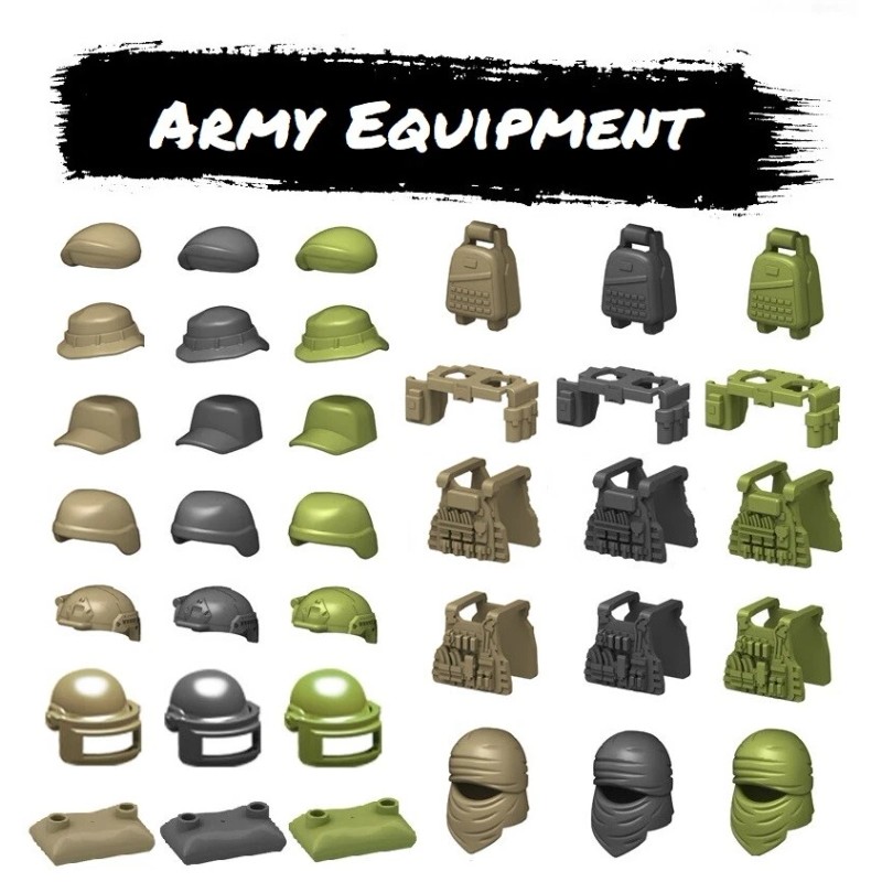BeeldBricks 36 PCS Military Army Equipment | Building Blocks Accessory
