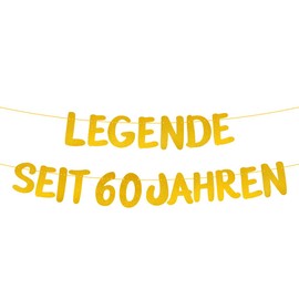 60th Birthday Decoration Funny Banner, Legend for 60 Years Birthday Garland, Decoration 60th Birthday Man Woman, Birthday Banner Gold for Women Men Party Supplies