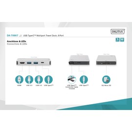 USB Type-C Multiport Docks black Silver