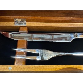 WÜSTHOF Wusthof Stainless Steel Carving Gift Set, 2-Piece, Walnut