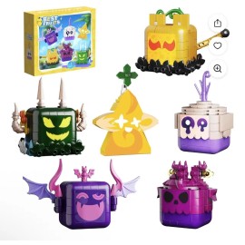 anlinmoc MOC Adventure Game 6-in-1 Bloxs Fruits Building Blocks Set Devil Fruit Desktop O