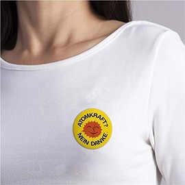 Hellweg Druckerei Button Badge Nuclear Power No Thank You Nuclear Power Radiation Badge Gift Idea Badge Pin