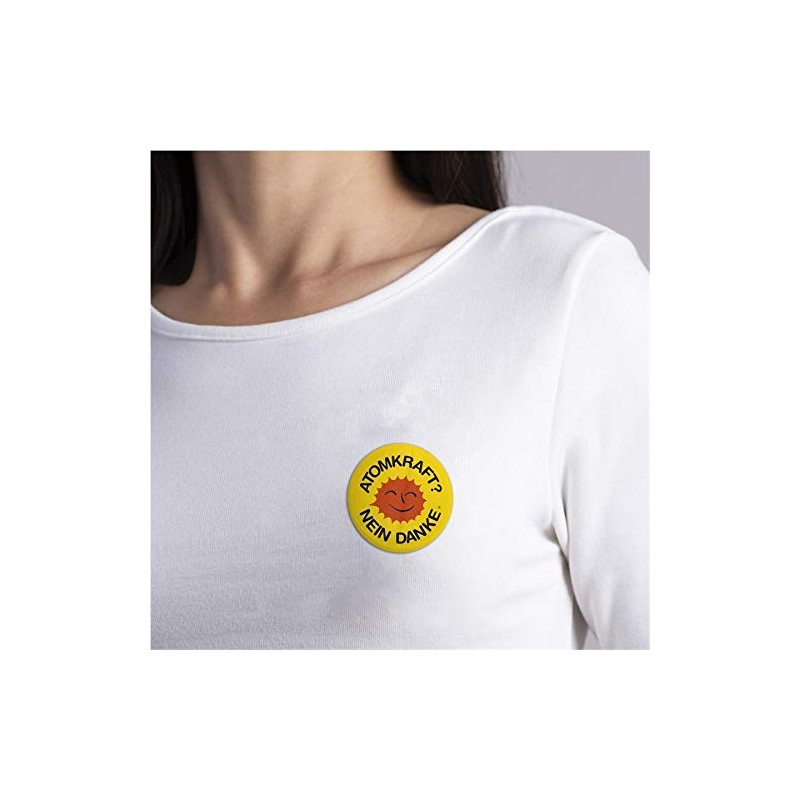 Hellweg Druckerei Button Badge Nuclear Power No Thank You Nuclear