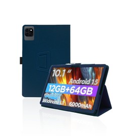 for Callsky-Tab Cpad 10 10.1 Inch Android Tablet Case,Folding Stand Protective Cover with Pencil Holder and Wrist Strap,Full Protection, Premium PU, Scratch Resistant(Dark Blue)