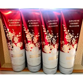 4 JAPANESE CHERRY BLOSSOM Moisturizing body washes 4 large tubes Wash with Shea Butter and Cocoa Butter 10 FL Oz