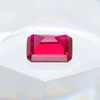 Lab Created Ruby Emerald Cut Loose Gemstone, Vivid Red Synthetic
