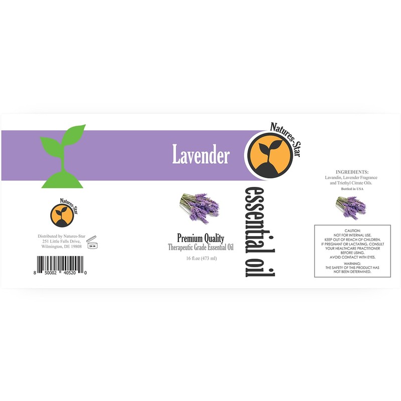 Natures-Star Lavender Essential Oil, 16 Ounce, Therapeutic Grade for Aromatherapy,