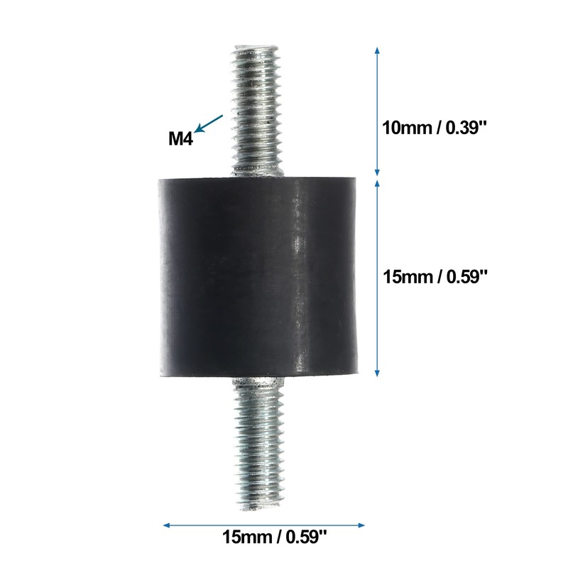 X AUTOHAUX 4pcs M4 Anti Vibration Rubber Isolator Mount 15x15mm