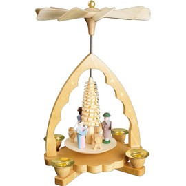 Alexander Taron Importer 16330 Richard Glaesser Pyramid-Nativity Scene-7.5" H W x 5.25" D, 7.5" x 5.25" x 5.25", Brown